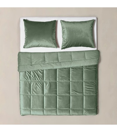 Couette en velour vert 240 x 200