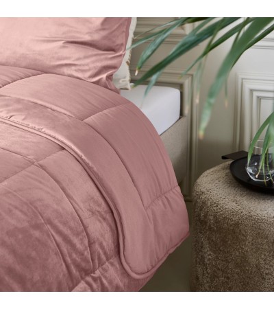 Couette en velour rose 200 x 200