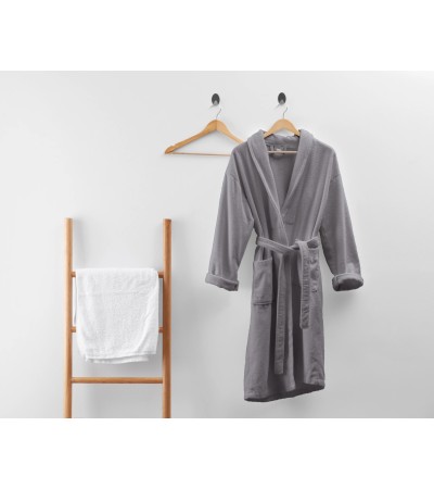 Peignoir doux Terry gris S-M