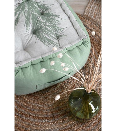 POUF CORALIA VERT 40X30 cm