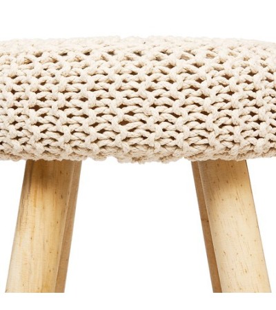 Tabouret d'appoint Suzette côtelé beige