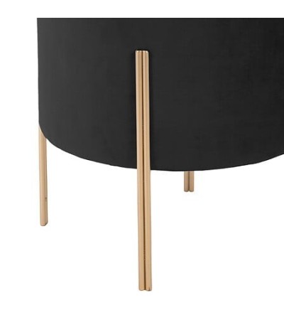 Tabouret d'appoint Living velours noir