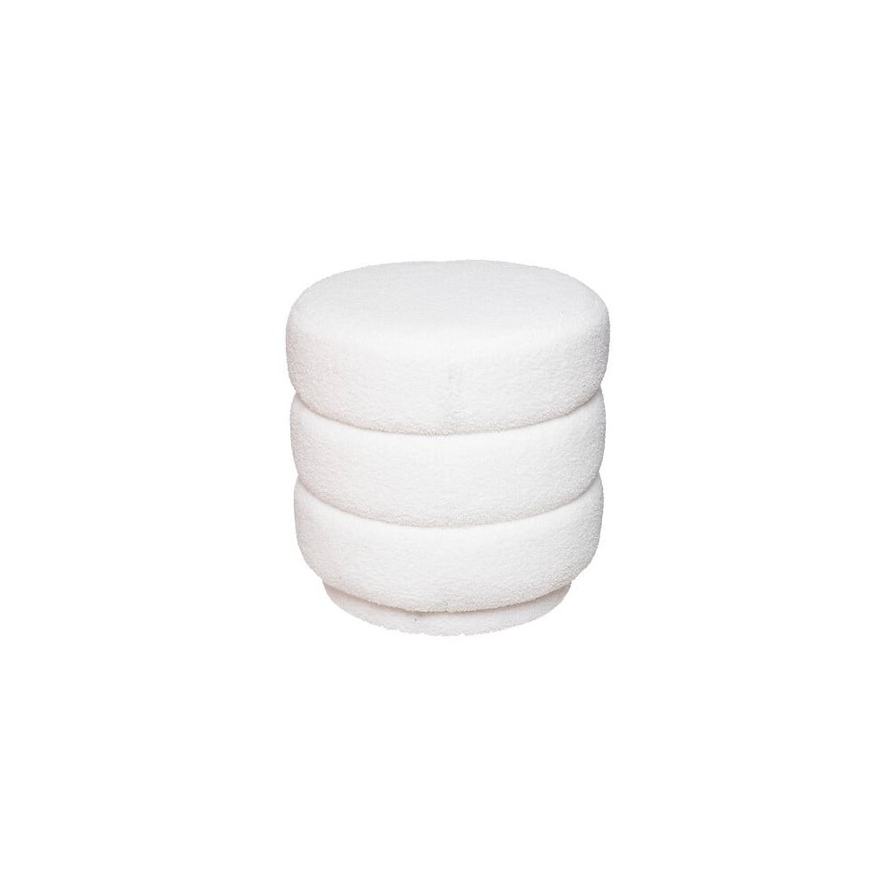 Pouf Sinan bouclette blanc