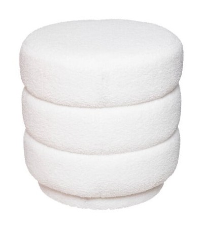 Pouf Sinan bouclette blanc