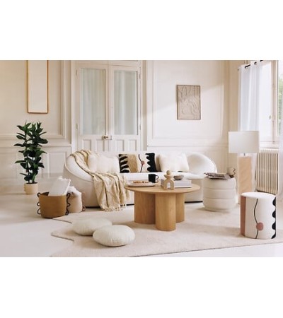 Pouf Sinan bouclette blanc