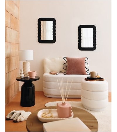 Pouf Sinan bouclette blanc