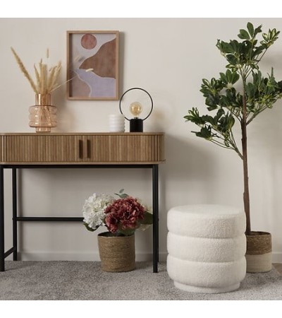Pouf Sinan bouclette blanc