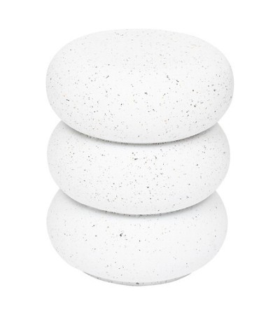 Table café totem Stonento diam 35cm magnésie blanc
