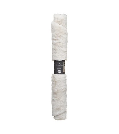Tapis fourrure extra-doux diam 80 cm ivoire