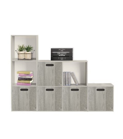 Boite rangement 31 x 31 cm bois gris