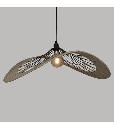 Suspension Caly diam 75 cm métal filaire et papier noir et naturel