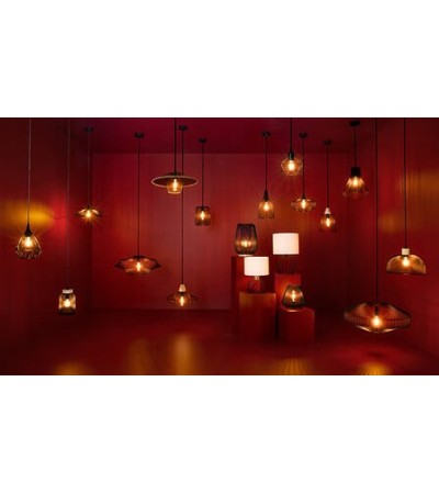 Suspension Sam diam 30 cm métal et bois noir