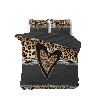 Parure de lit Panther Love Heart Brown 240 x 200/220