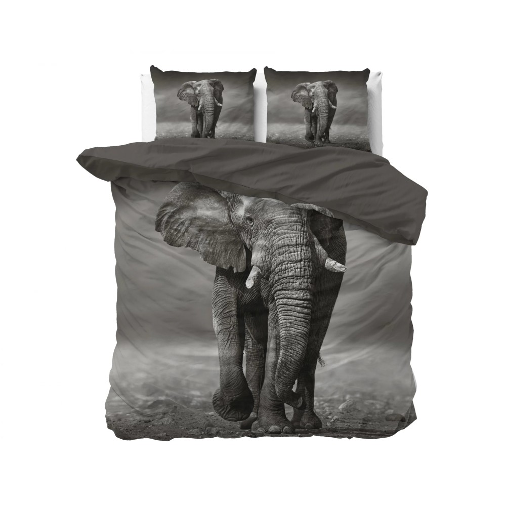 Parure de lit éléphant Anthracite 200 x 200/220