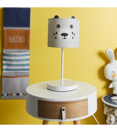 Lampe de Chevet Enfant "Ours" 36cm Gris
