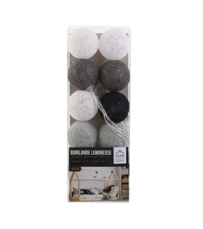 Guirlande Lumineuse à LED "10 Boules" 192cm Gris