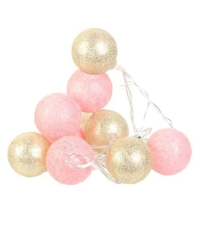 Guirlande Lumineuse à LED "10 Boules" 192cm Rose