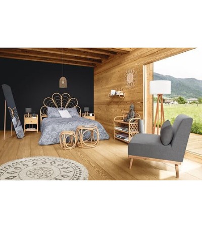 Dessus de lit Marie 240 x 260 cm avec 2 taies d'oreiller gris clair