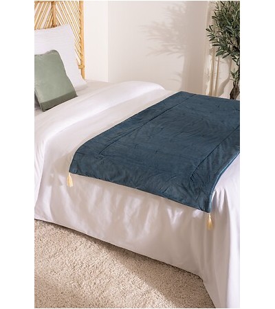 Edredon Sonia 80 x 180 cm velours bleu