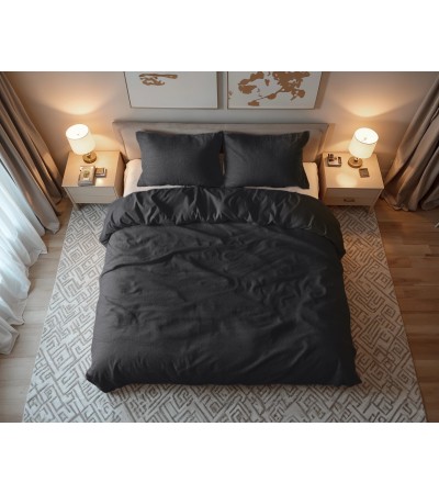 Parure de lit noir marbre 200 x 220