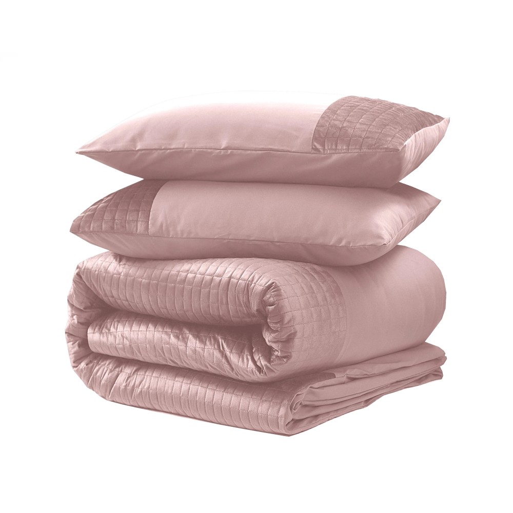 Parure de lit Bande de velours rose 240 x 220