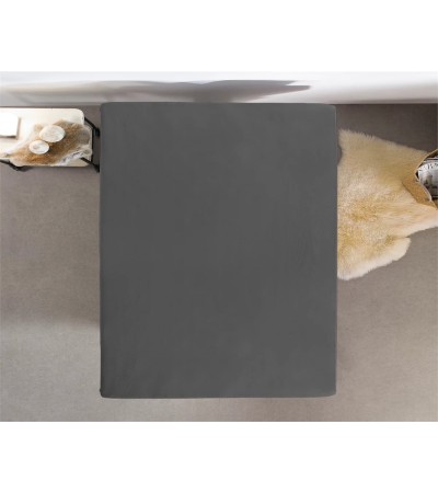 Drap housse Jersey 135 gr Anthracite 190/200 x 200/220