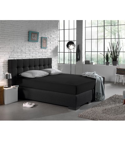 Drap housse Jersey 135 gr Noir 140 x 200