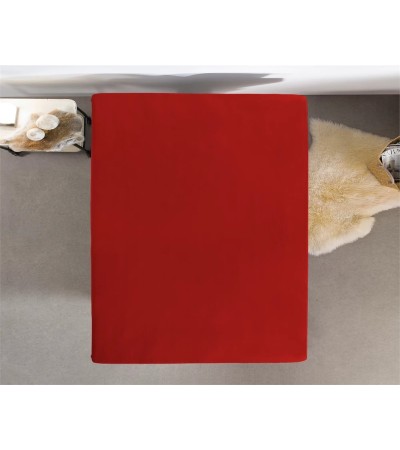Drap housse double Jersey 220 gr Rouge 190/200 x 220/230