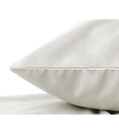Lot de 2 taies d'oreillers en velour crème 60 x 70